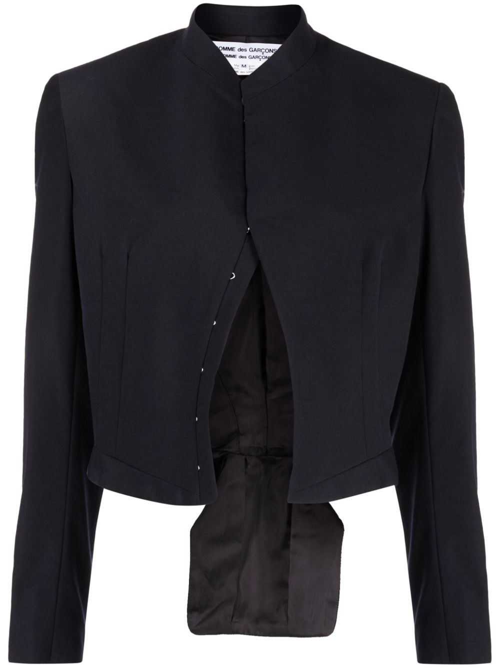 Comme Des Garçons Comme Des Garçons 短款羊毛夹克 - 黑色