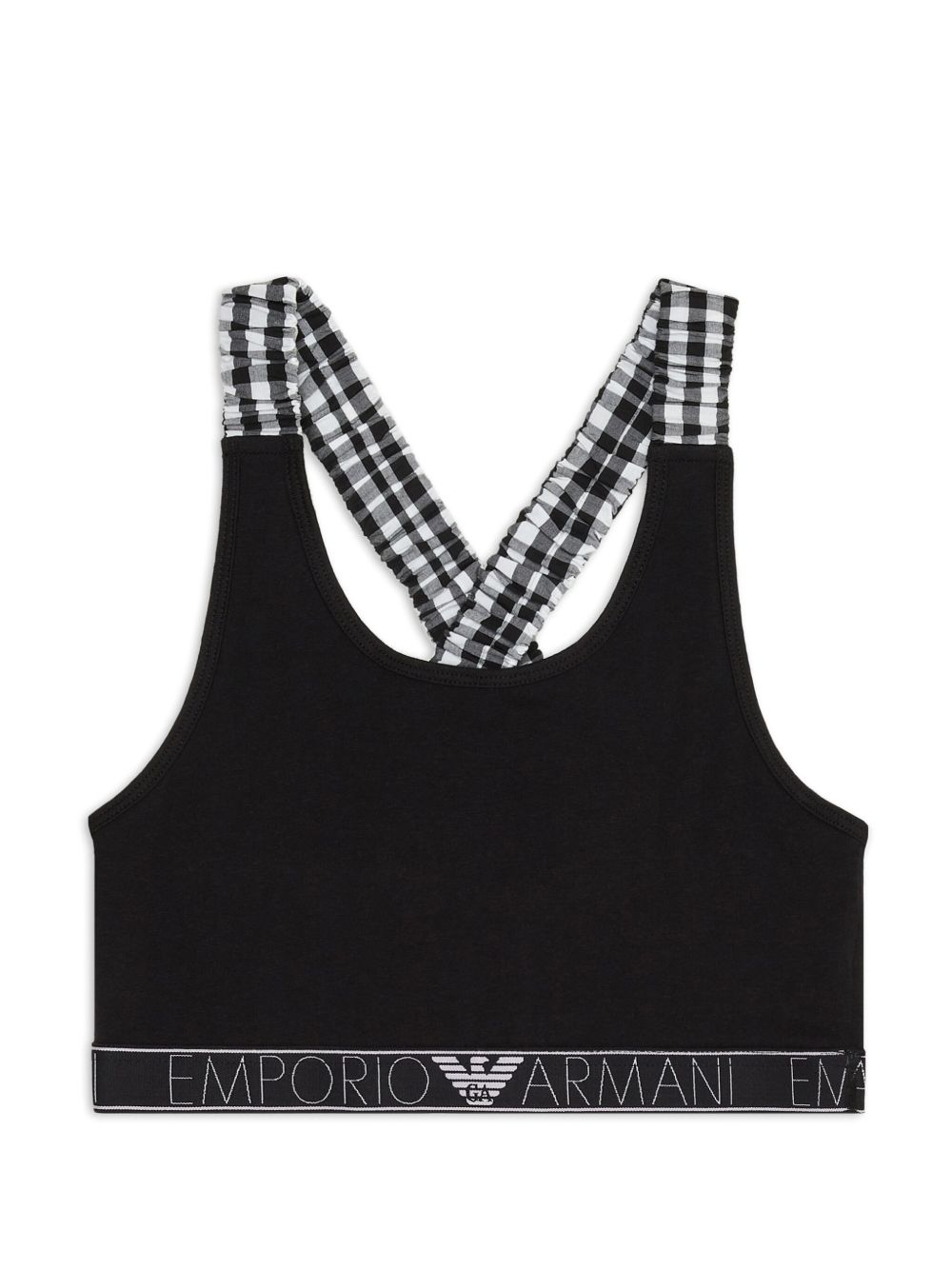 Emporio Armani logo底围运动文胸 - 黑色