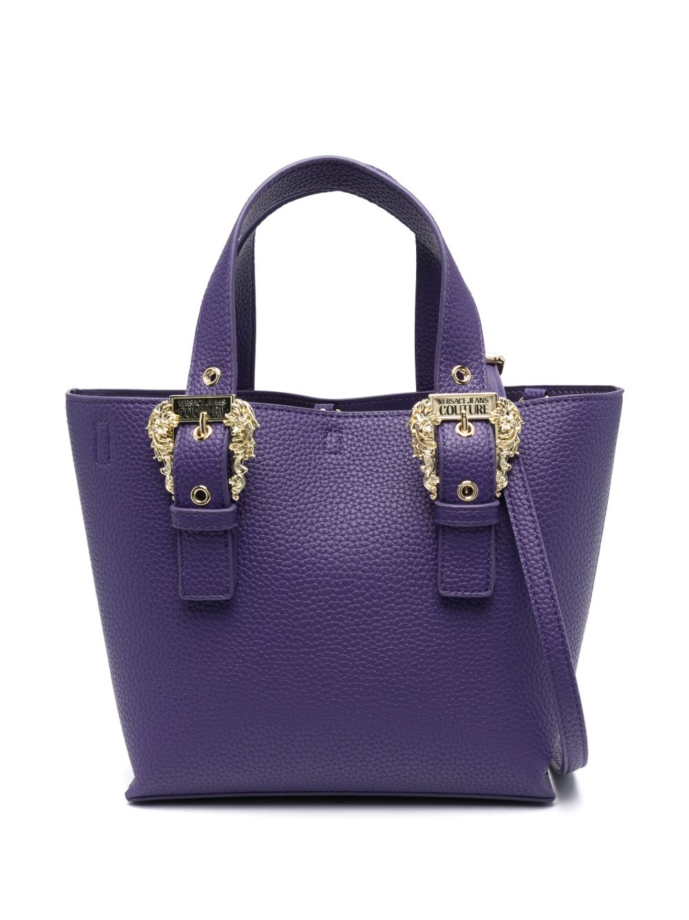 Versace Jeans Couture logo扣环手提包 - 紫色