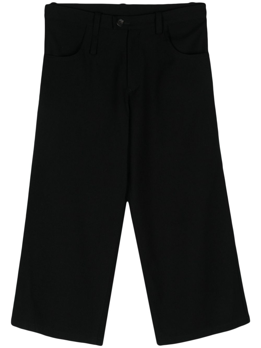 Yohji Yamamoto Pre-Owned 羊毛露踝裤（2010年代典藏款） - 黑色