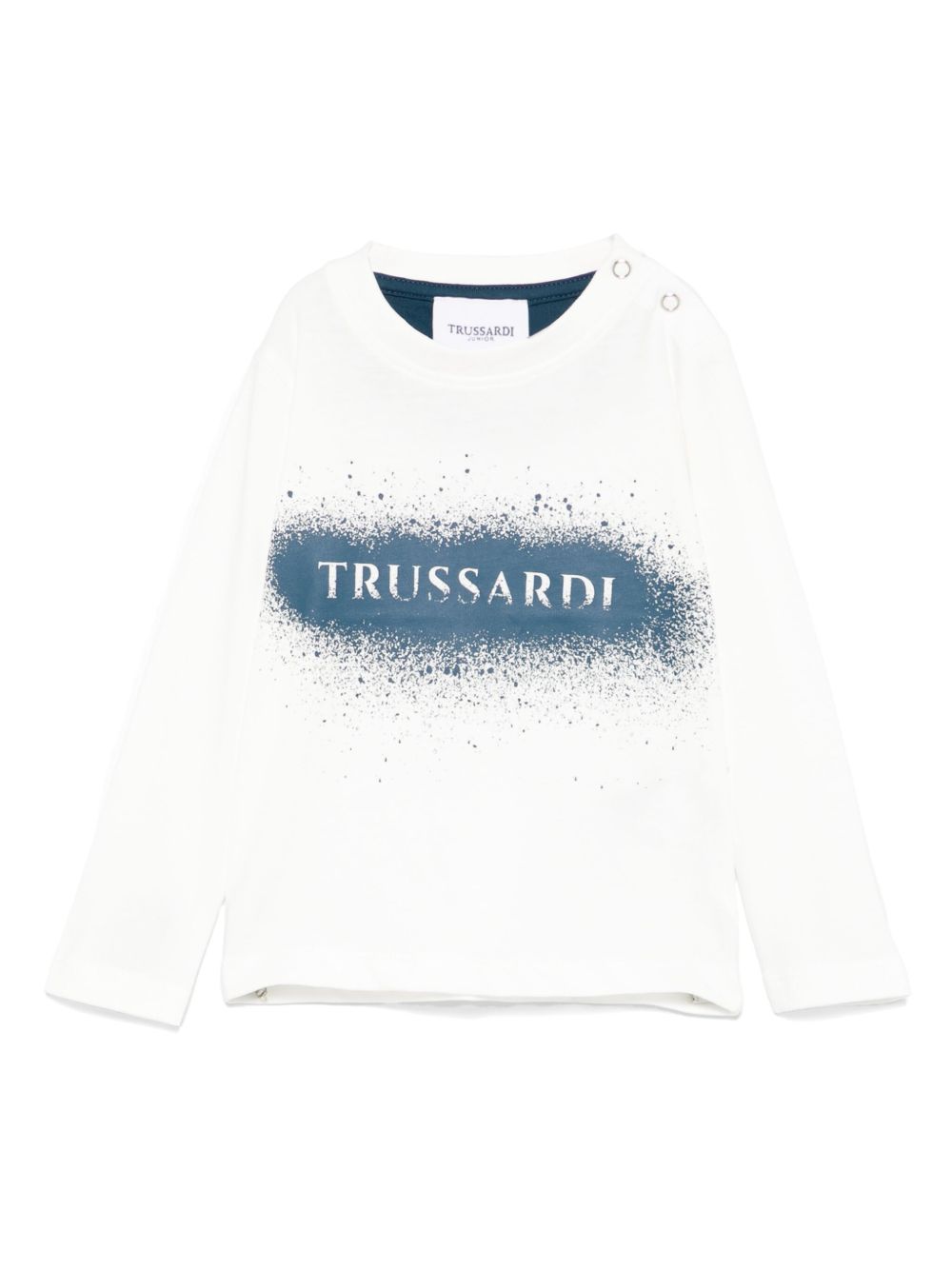 TRUSSARDI JUNIOR 泼漆效果细节卫衣 - 白色