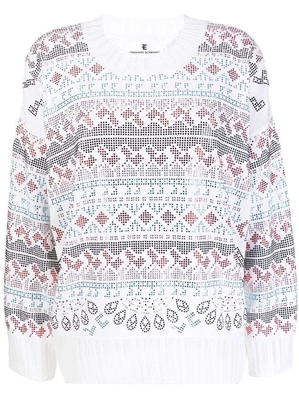Ermanno Scervino 水钻缀饰毛衣 - 白色