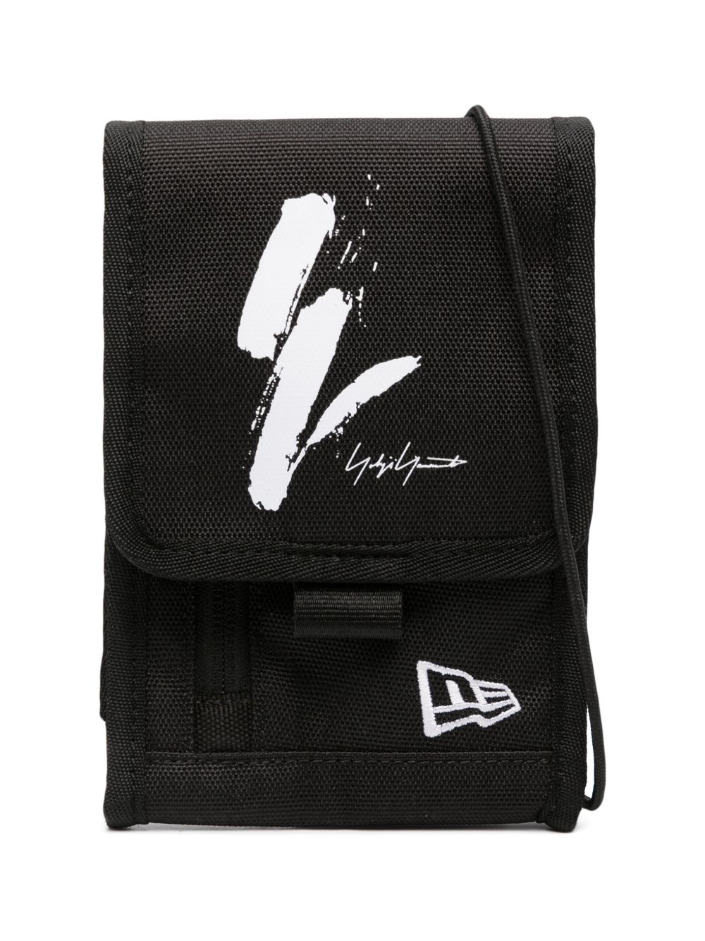 Yohji Yamamoto logo刺绣小袋 - 黑色