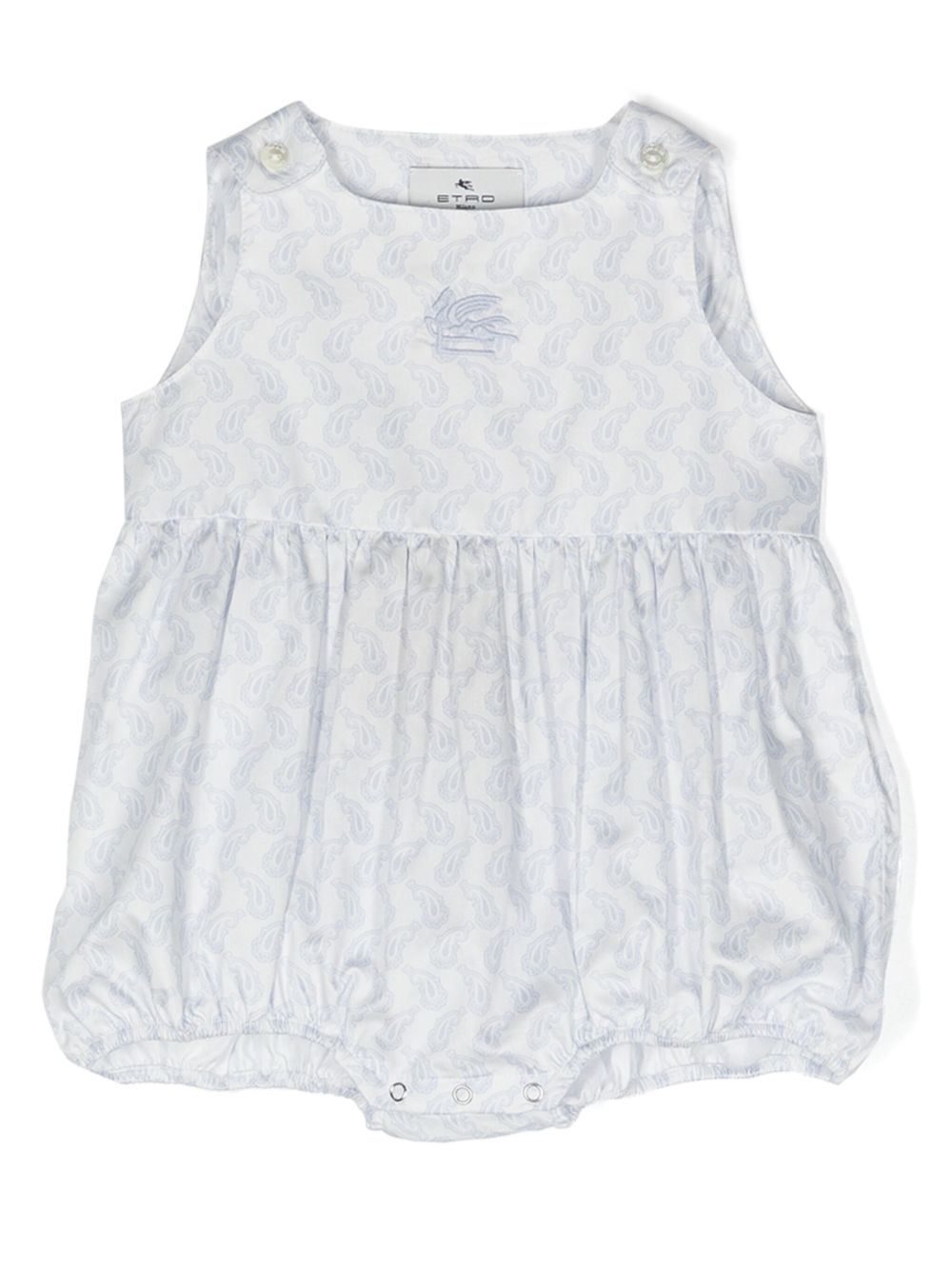 ETRO KIDS Pegaso 图案佩斯理印花连体短裤 - 白色