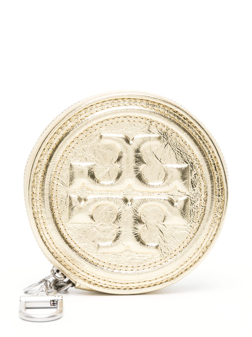 Tory Burch Fleming 金属感皮质钱包 - 金色