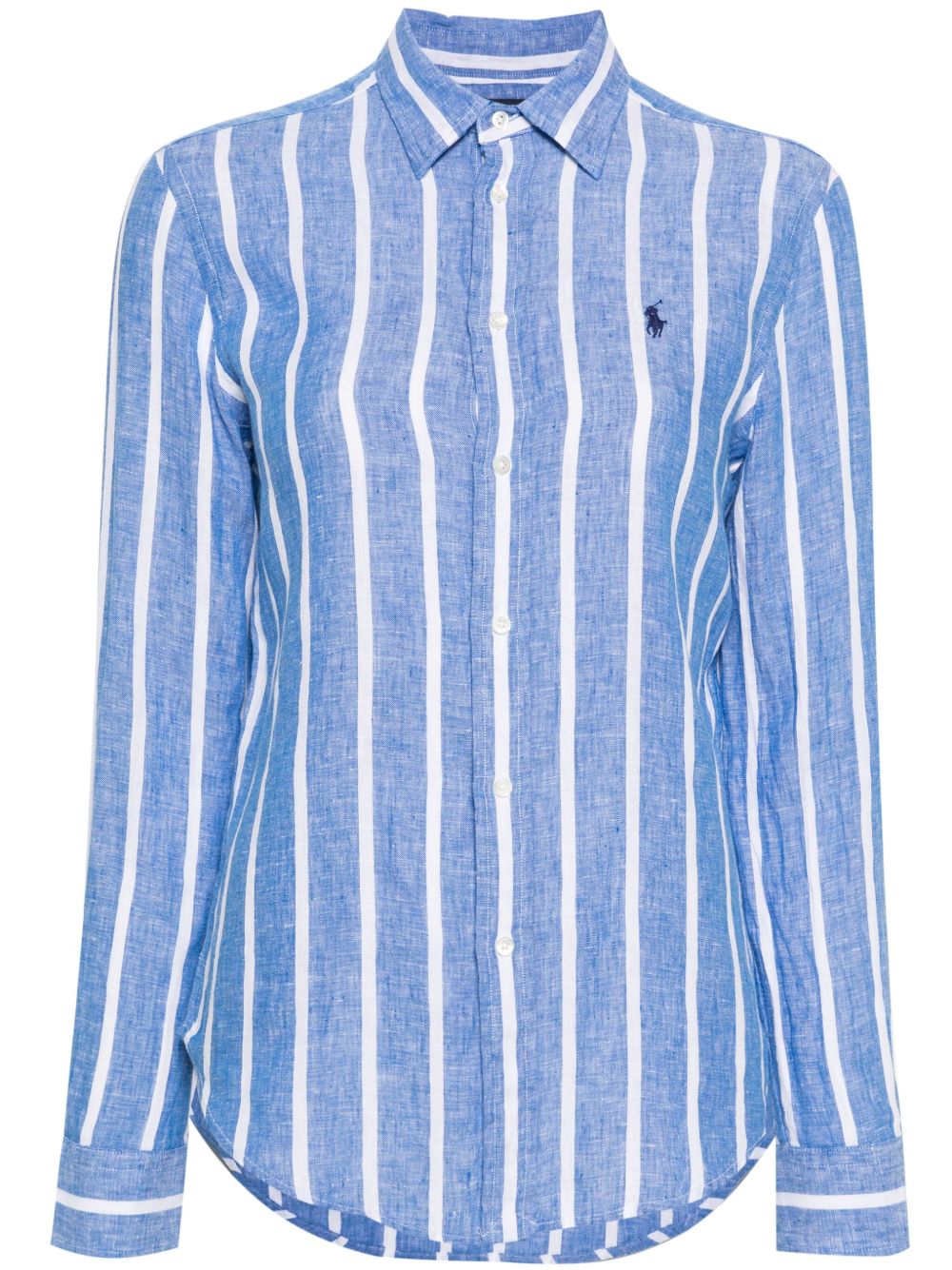 Polo Ralph Lauren 条纹亚麻衬衫 - 蓝色