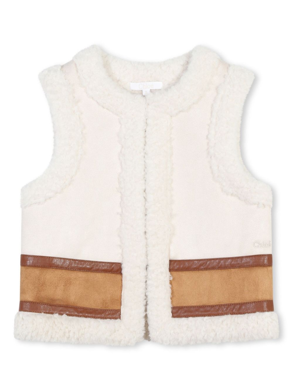 Chloé Kids 西式马甲无袖夹克 - 中性色