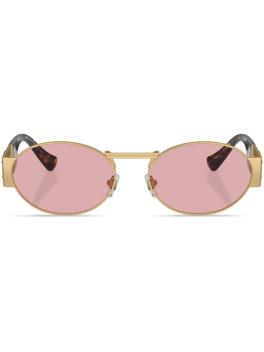 Versace Eyewear 有色镜片圆框太阳眼镜 - 金色