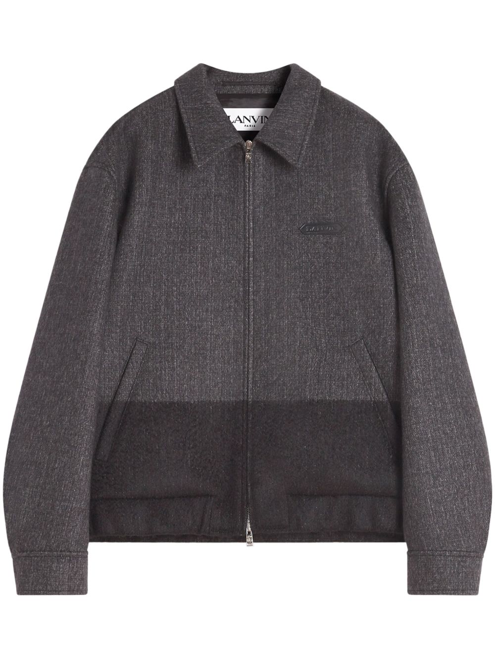 Lanvin 双色飞行员夹克 - 灰色