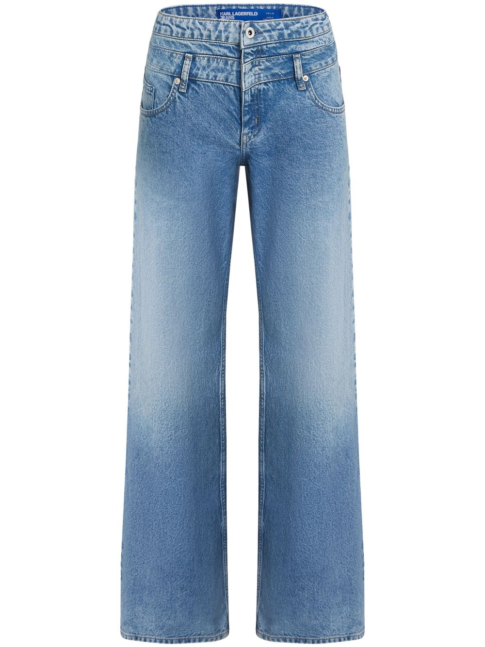 Karl Lagerfeld Jeans 低腰阔腿牛仔裤 - 蓝色