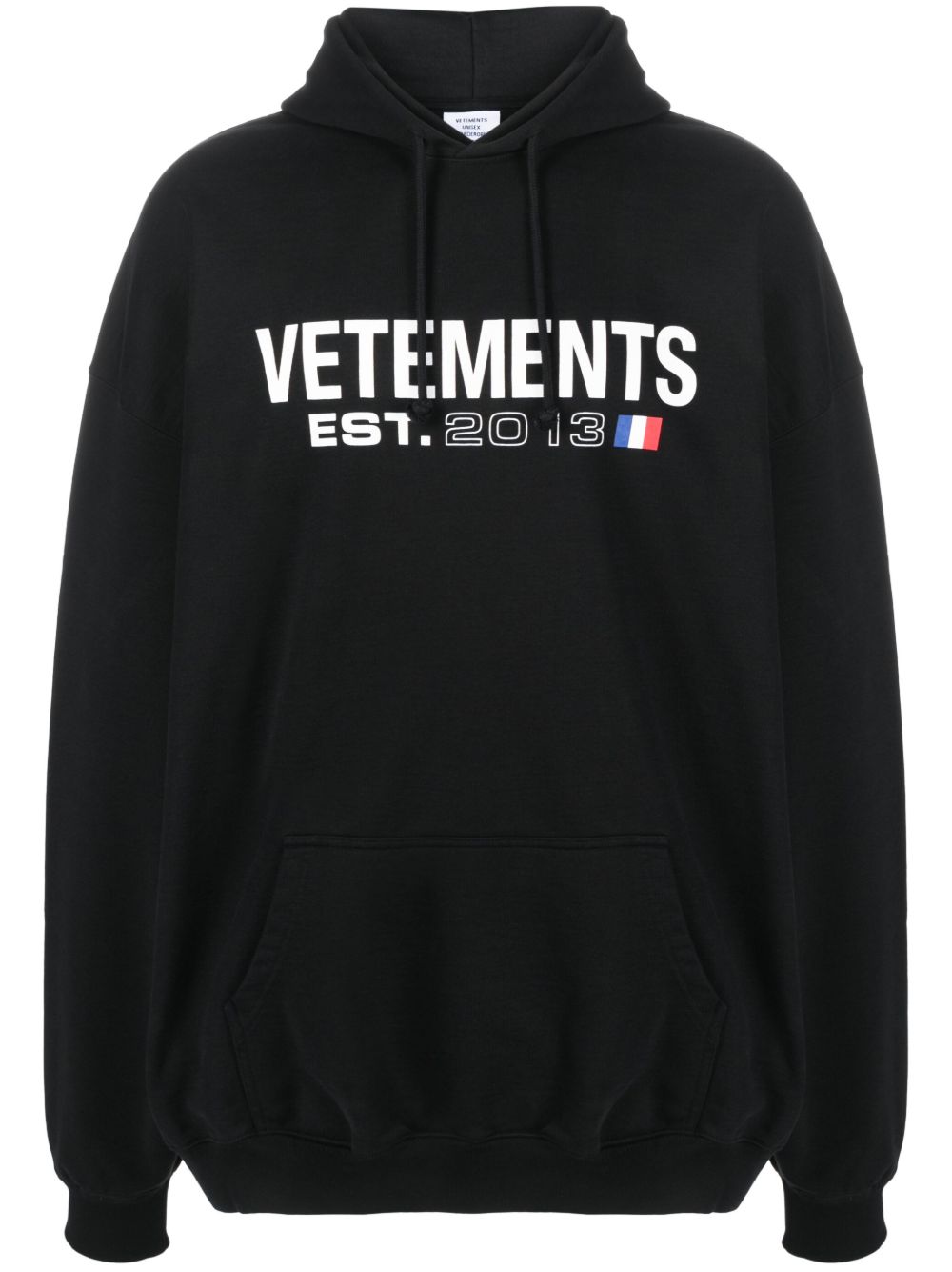 VETEMENTS logo印花连帽衫 - 黑色