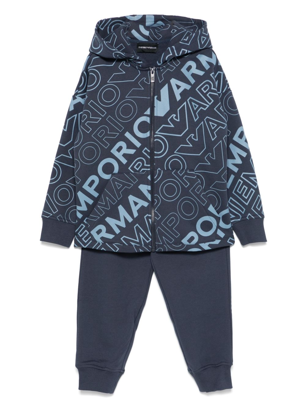 Emporio Armani Kids logo印花运动套装 - 蓝色