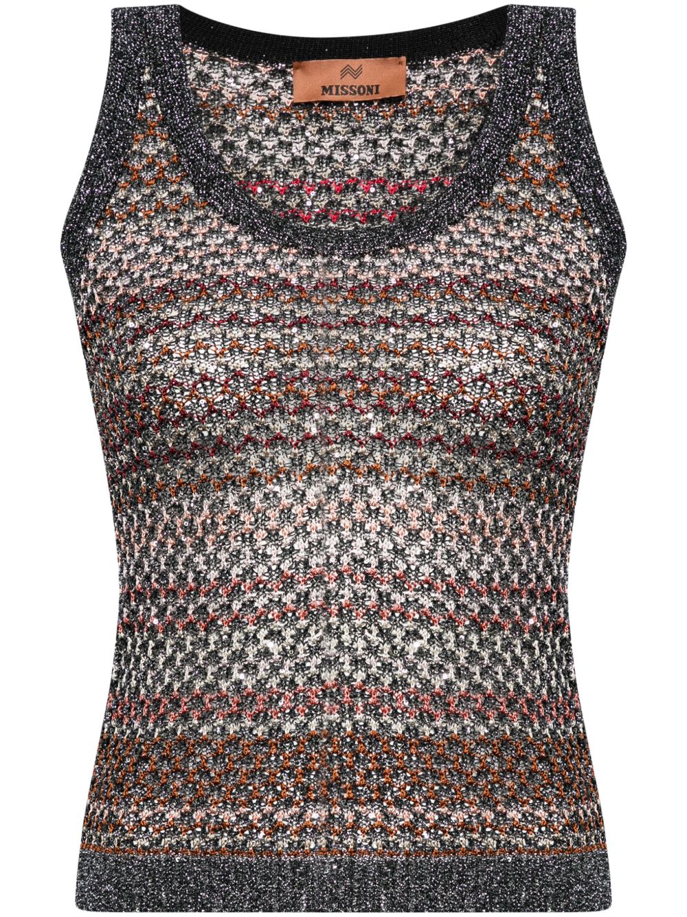 Missoni 钩编针织效果编织上衣 - 彩色
