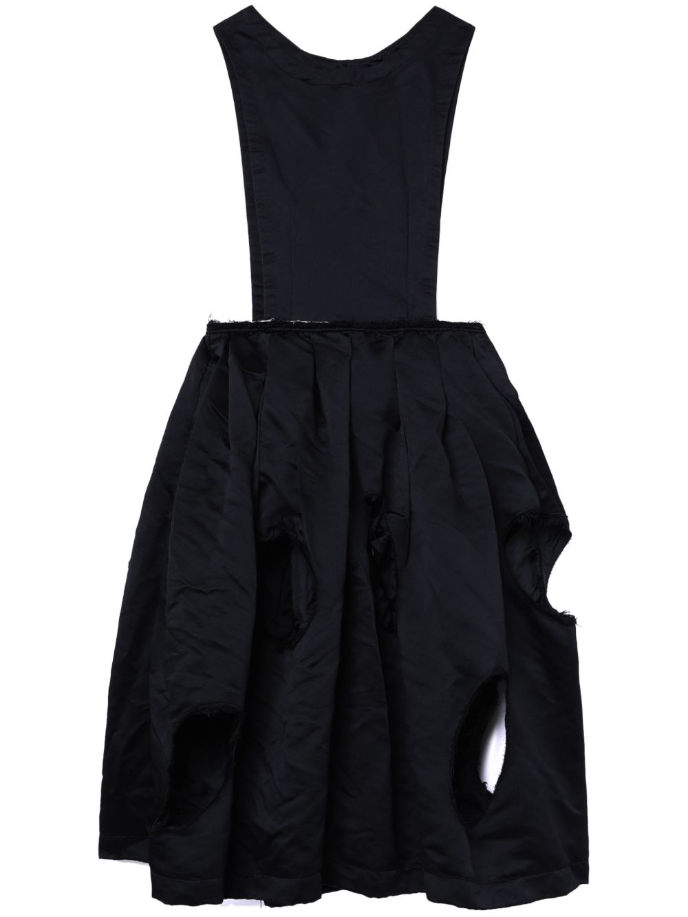Black Comme Des Garçons 无袖百褶中长连衣裙 - 黑色
