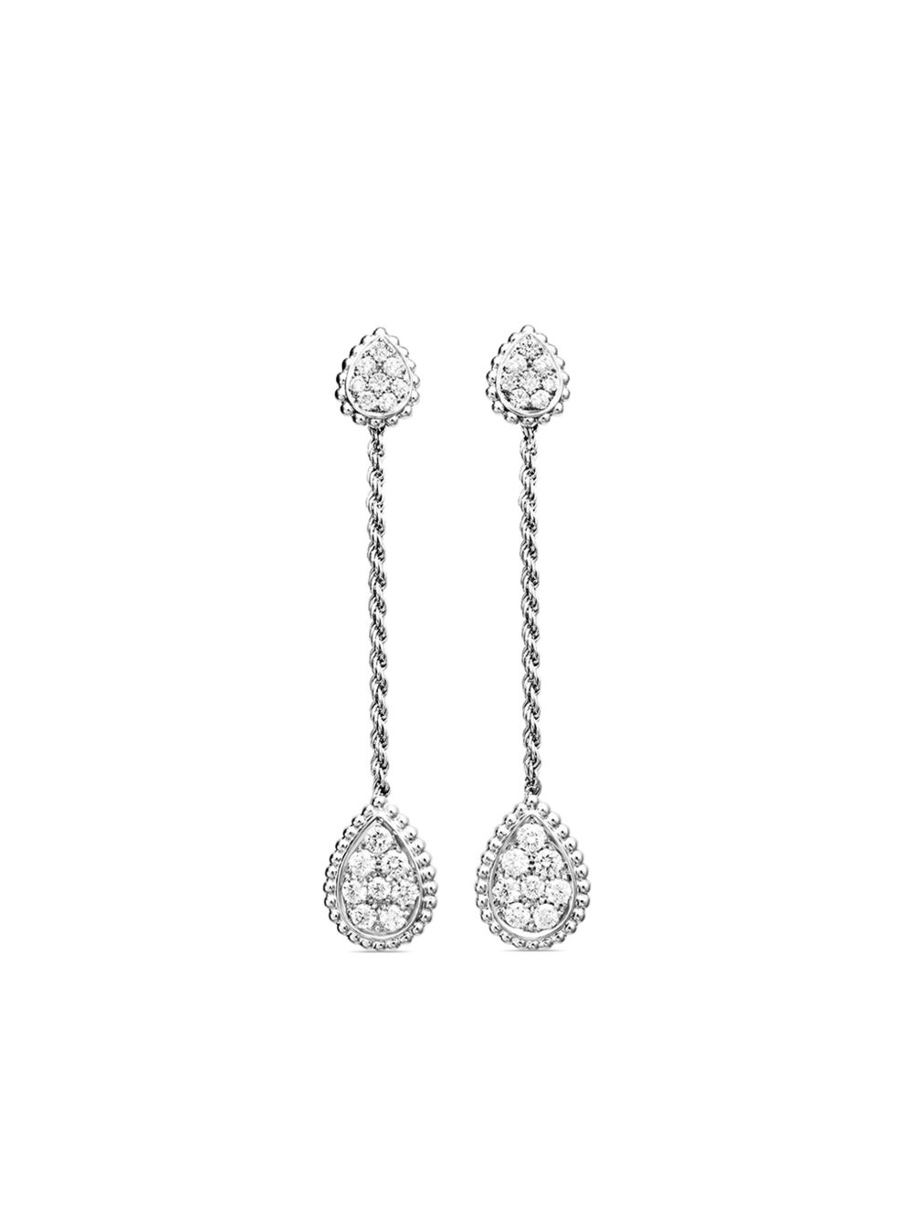 Boucheron 18K白金 Serpent Boheme 钻石耳环 - 银色