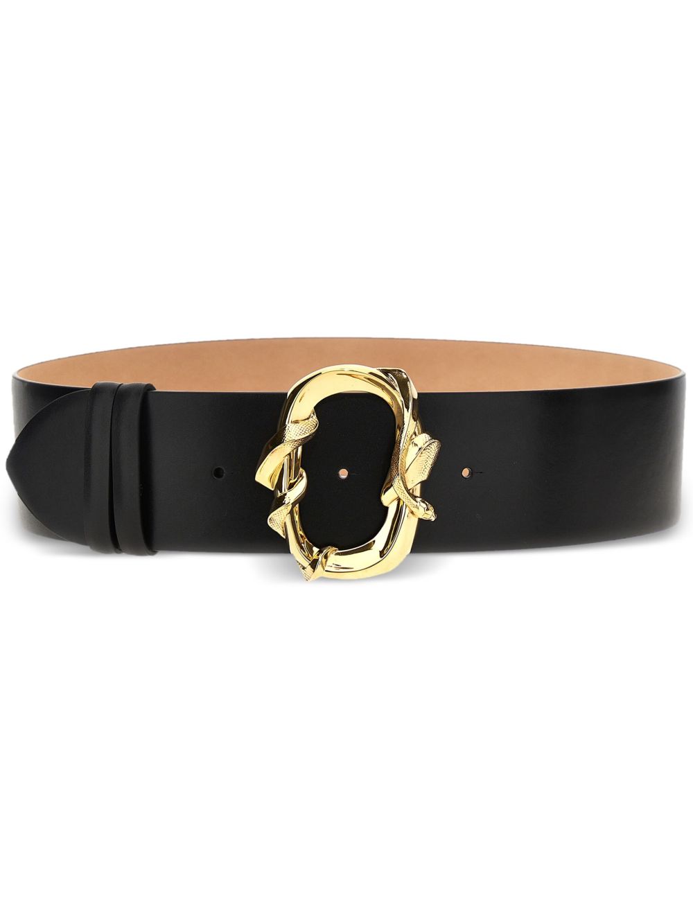 Alexander McQueen Snake 扣环腰带 - 黑色