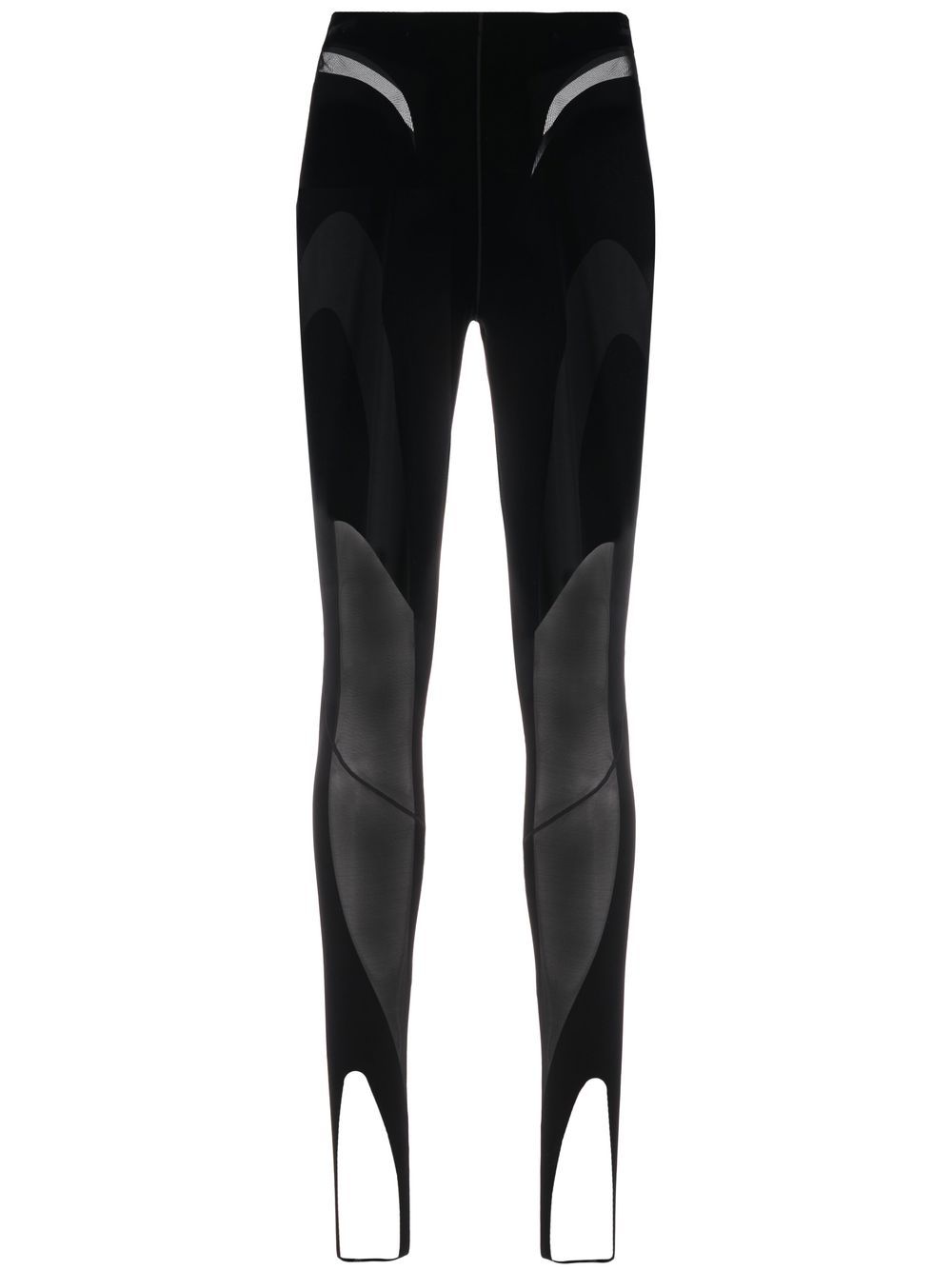 Mugler x Wolford 半透明植绒打底裤 - 黑色