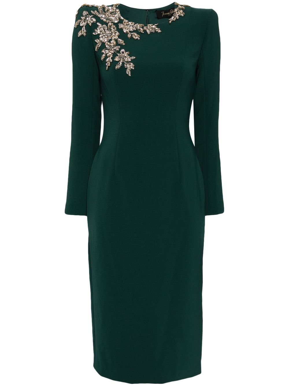 Jenny Packham Angel Eyes 晶饰中长连衣裙 - 绿色