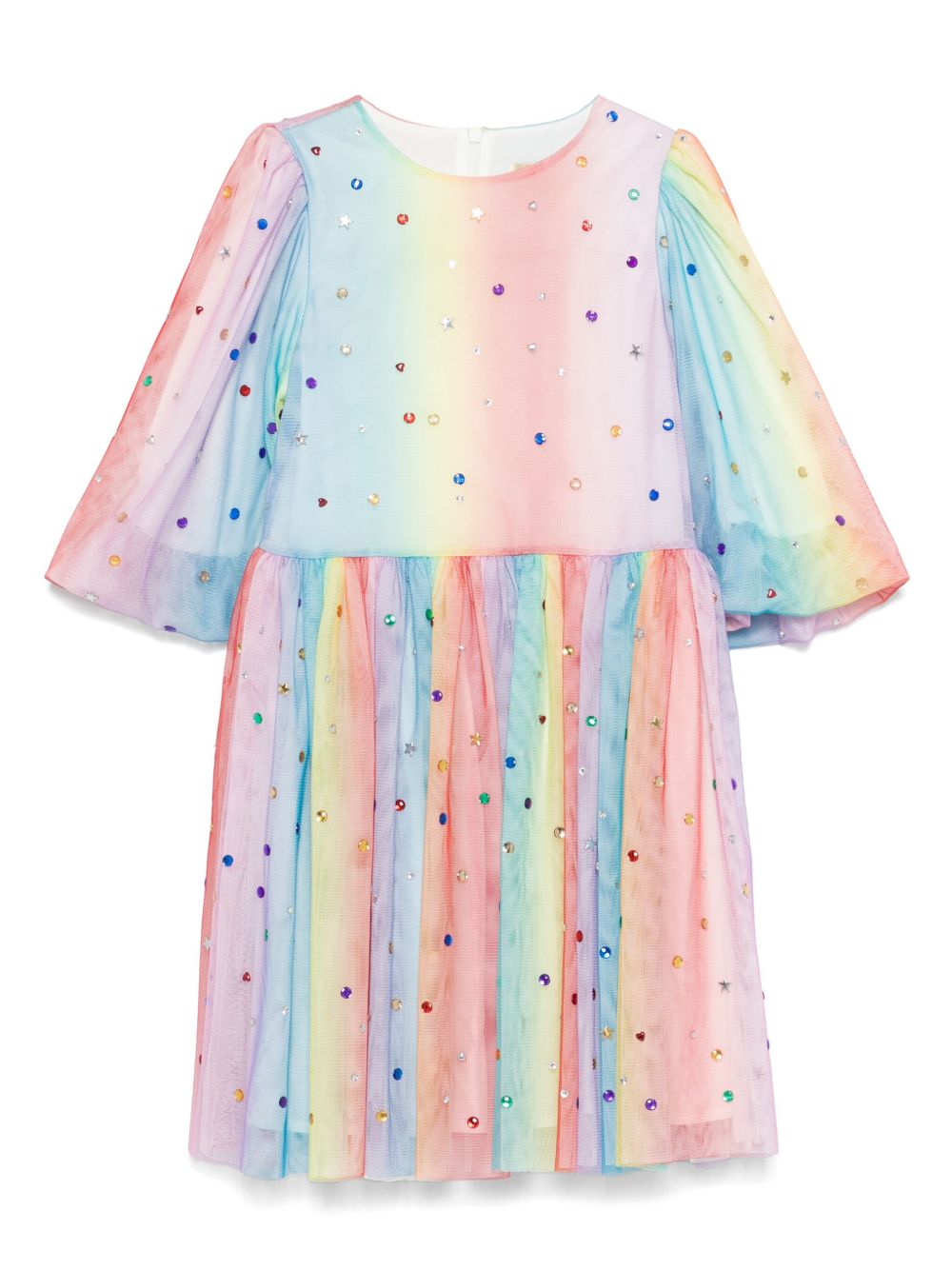 Stella McCartney Kids 彩虹效果连衣裙 - 红色