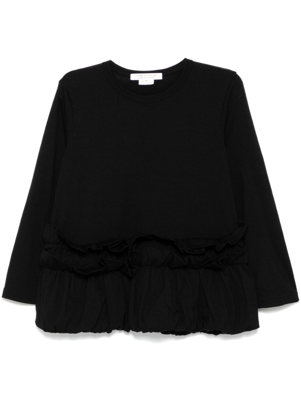 Comme Des Garçons Comme Des Garçons 荷叶边T恤 - 黑色