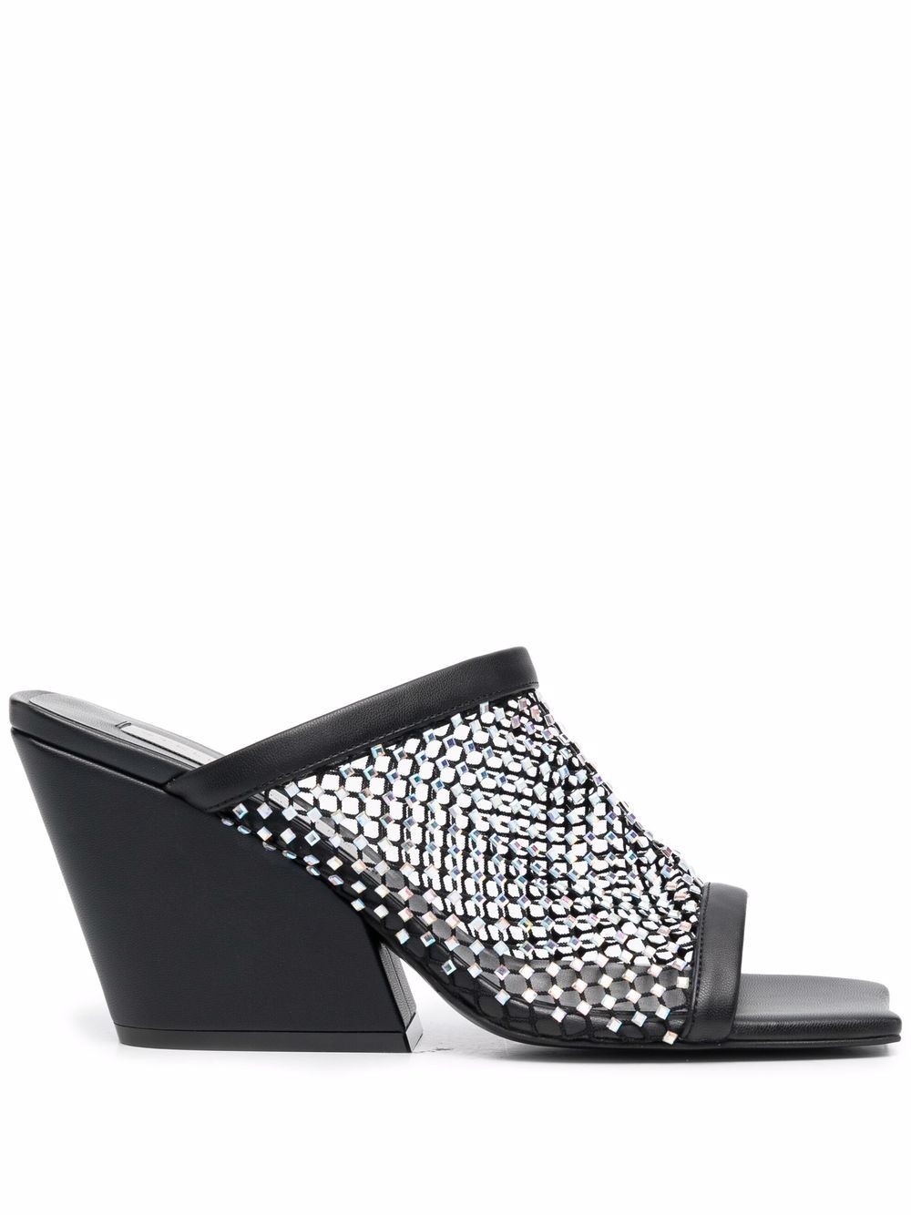Stella McCartney 斯特拉·麦卡特尼 晶饰网面穆勒鞋 - 黑色