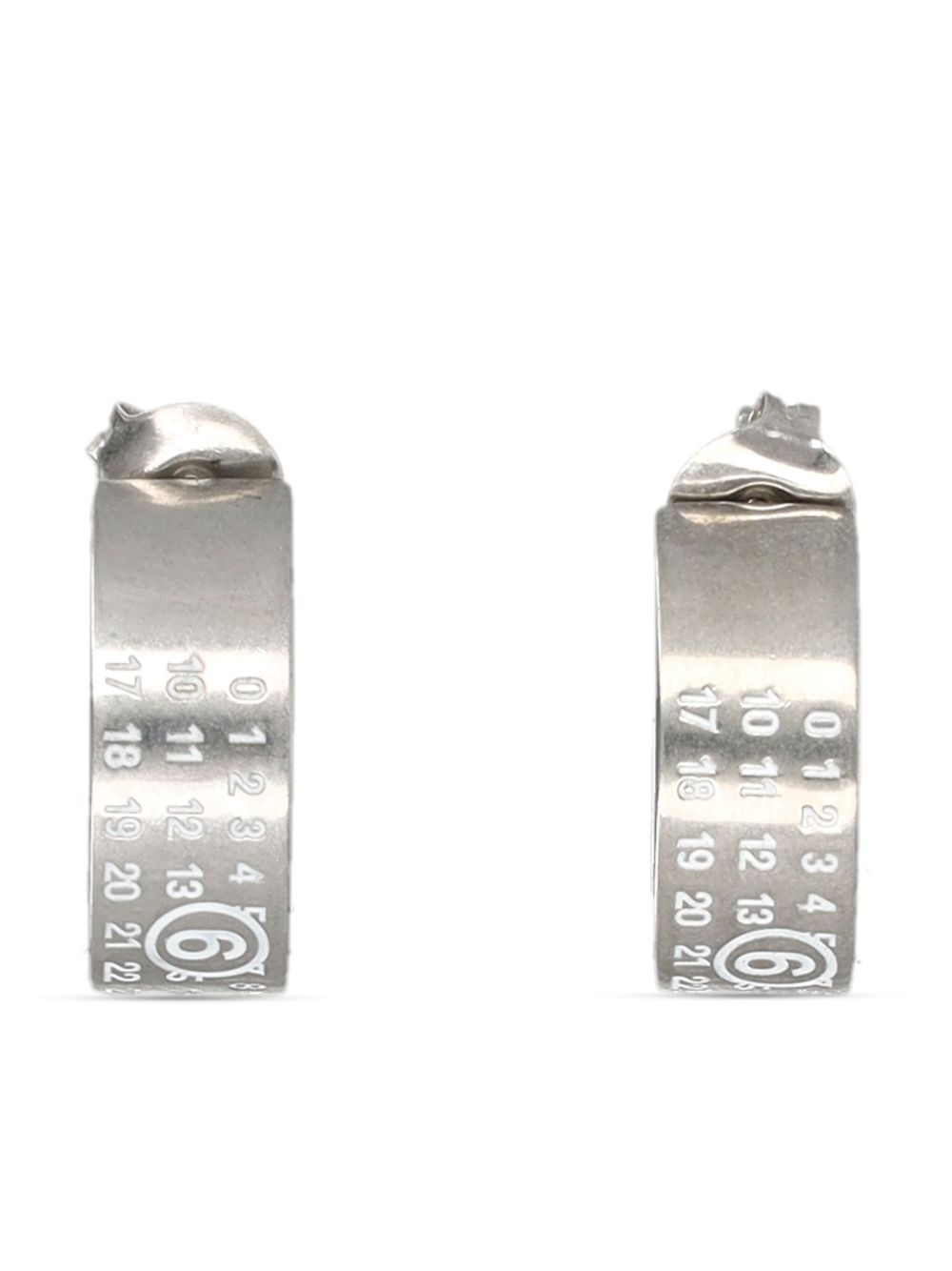 MM6 Maison Margiela Numeric Signature 圈形耳环 - 银色