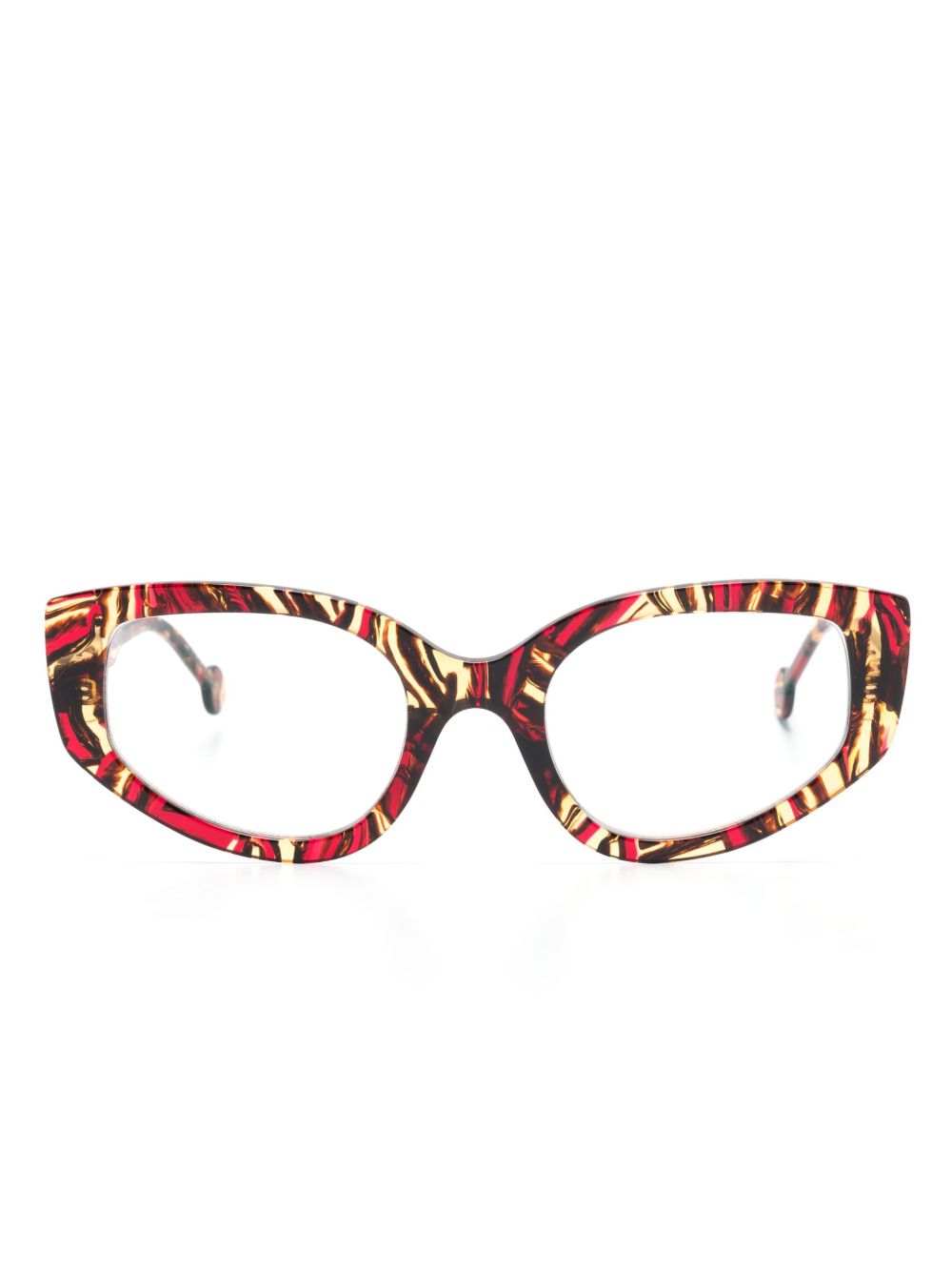 L.A. EYEWORKS Rooster 猫眼镜框眼镜 - 褐色
