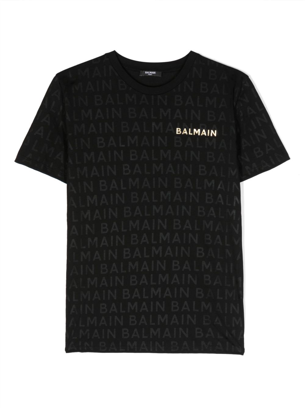 Balmain Kids logo印花棉T恤 - 黑色