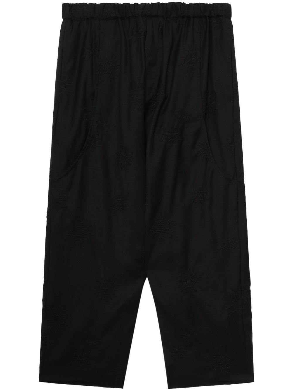 Black Comme Des Garçons 露踝垮裤 - 黑色