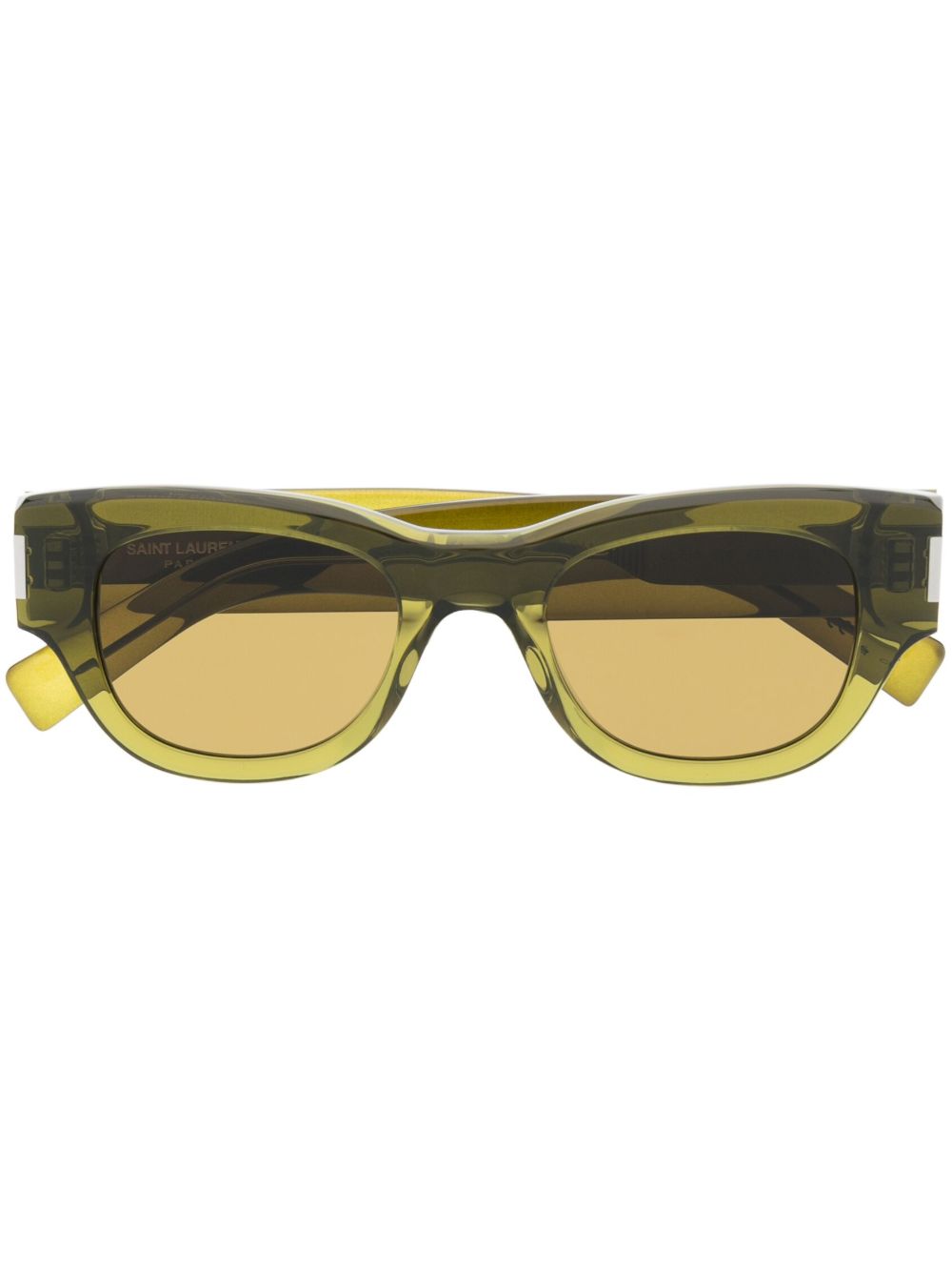 Saint Laurent Eyewear 透明镜框设计太阳眼镜 - 绿色
