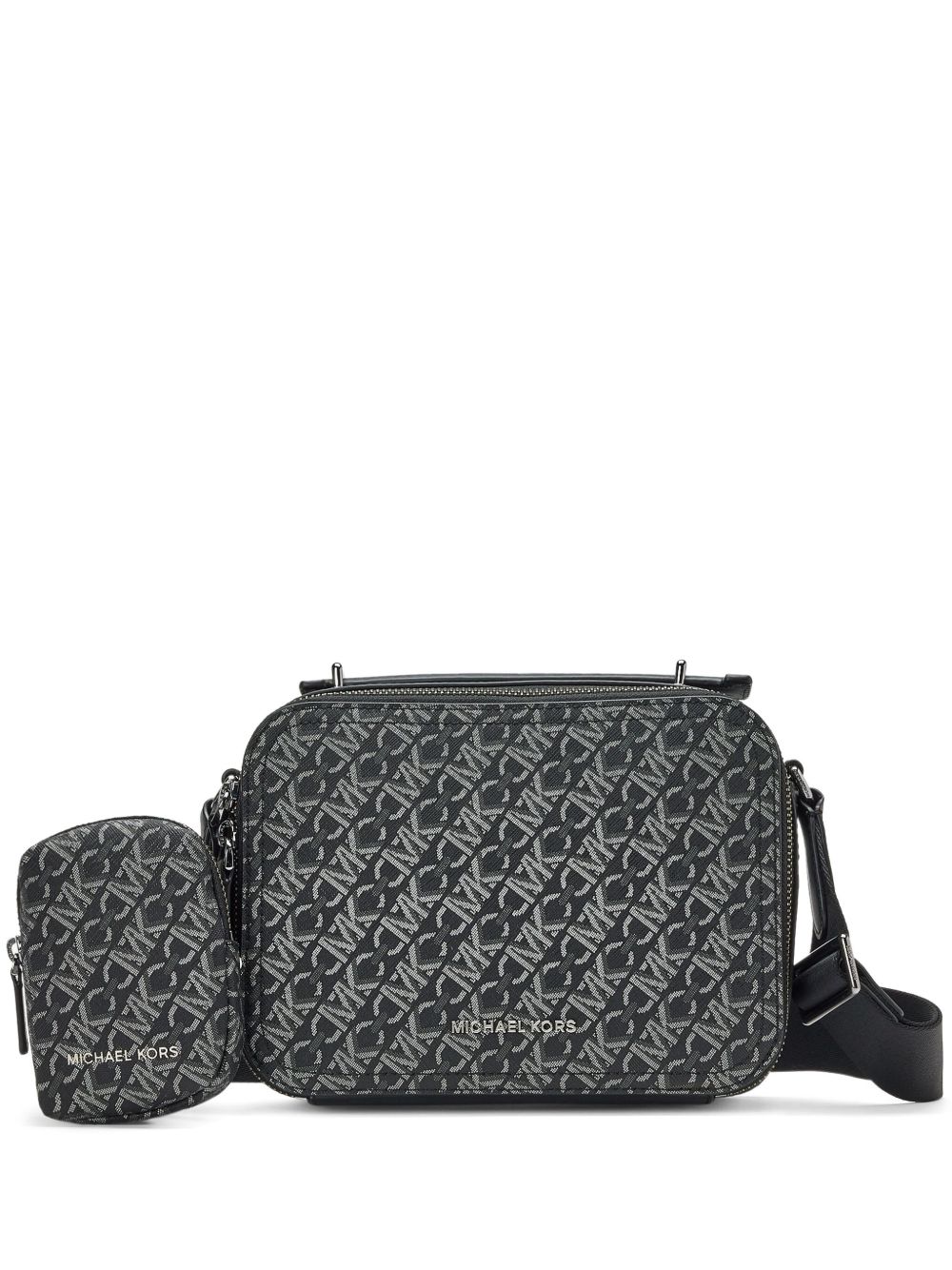 Michael Kors logo邮差包 - 黑色