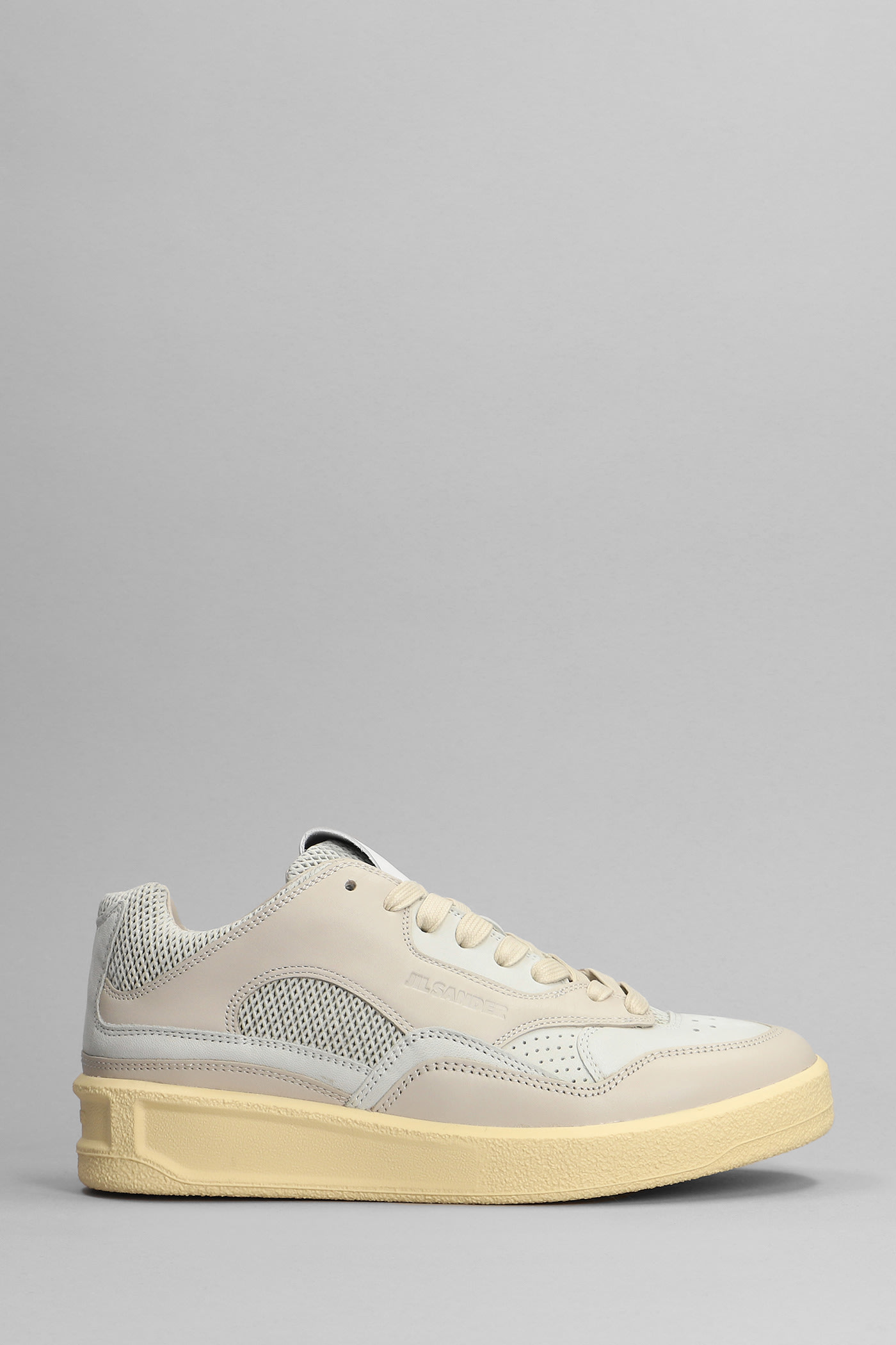 Jil Sander 灰色帆布橡胶拼接休闲运动鞋