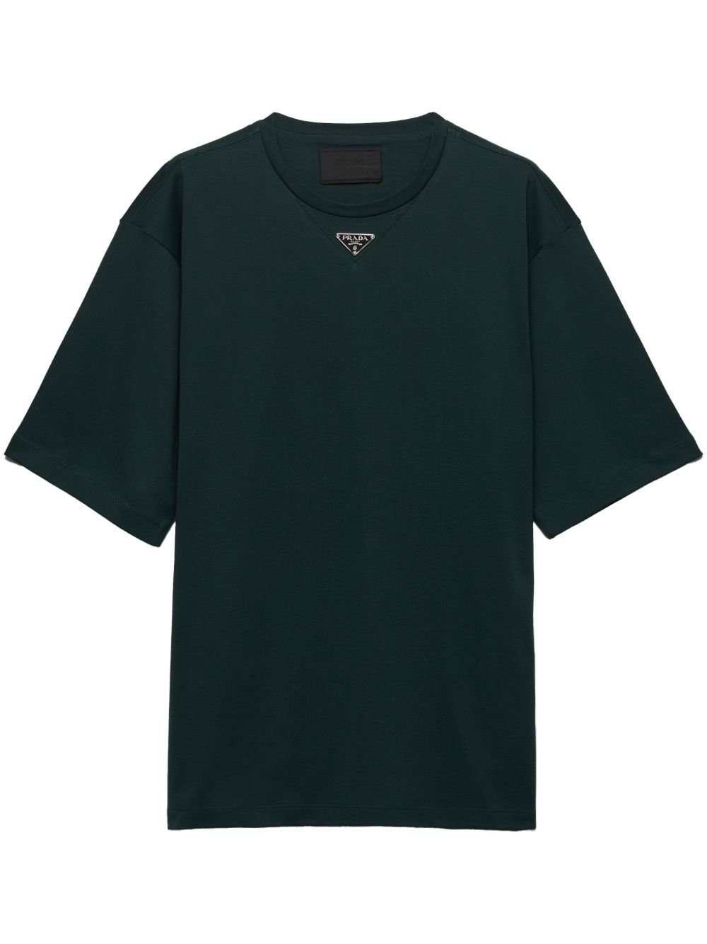 Prada 三角形logo棉T恤 - 绿色