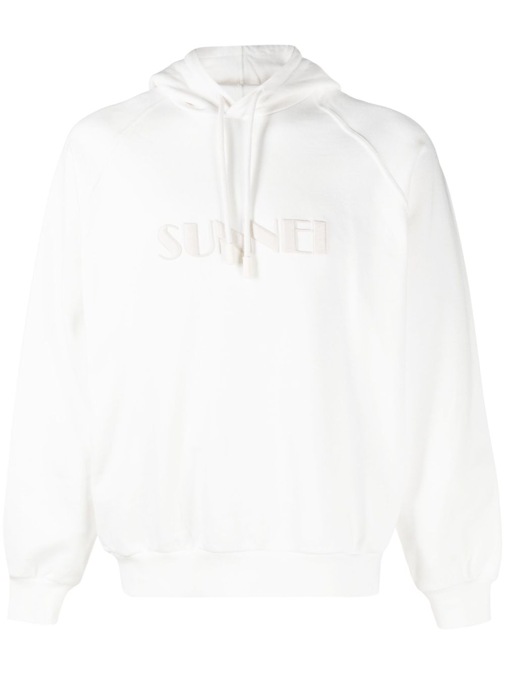 Sunnei logo刺绣棉连帽衫 - 白色