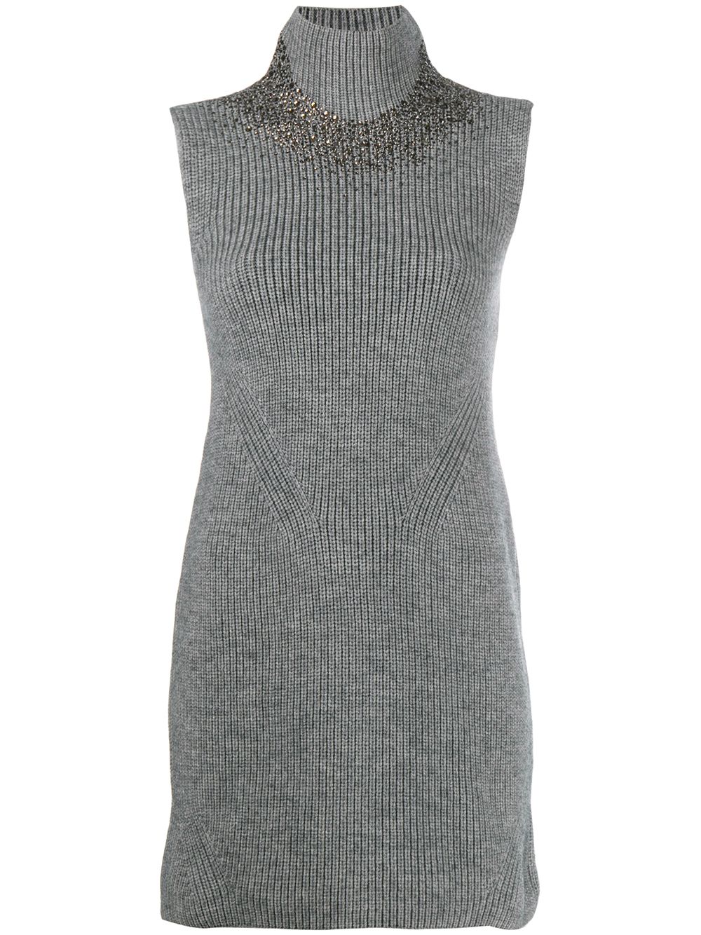 Ermanno Scervino 针织无袖连衣裙 - 灰色