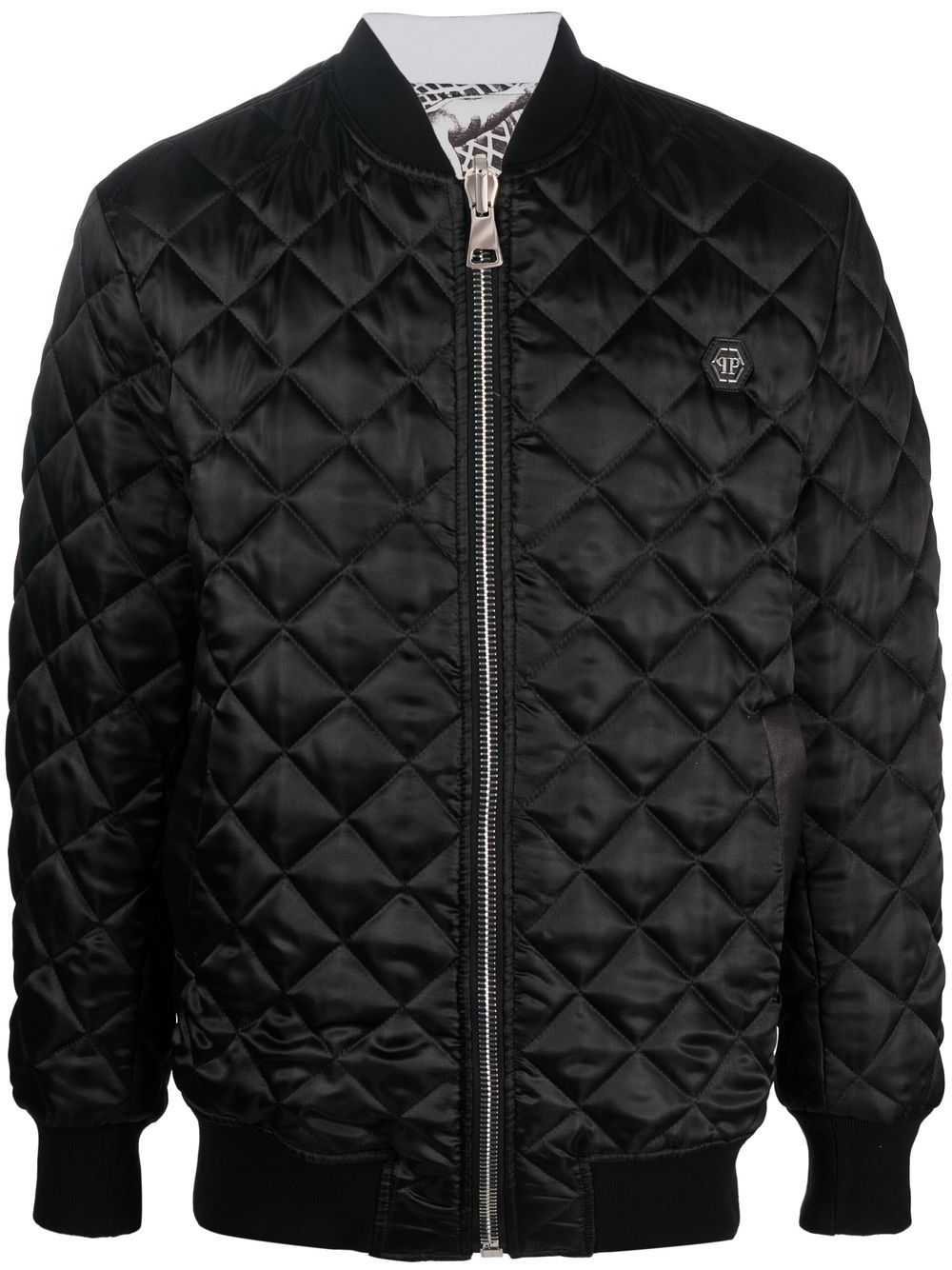 Philipp Plein 绗缝双面飞行员夹克 - 白色