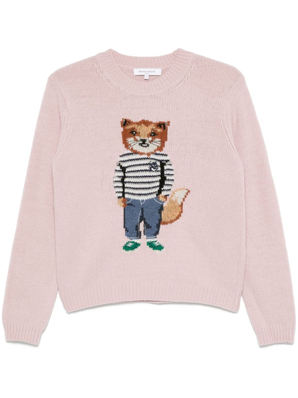 Maison Kitsuné 狐狸嵌花毛衣 - 粉色