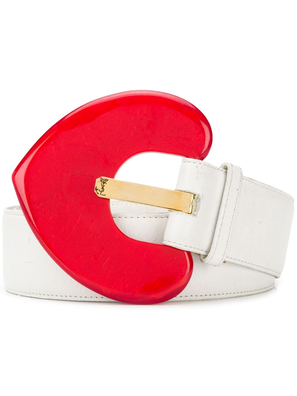 Saint Laurent Pre-Owned 圣罗兰 古着Heart腰带 - 白色