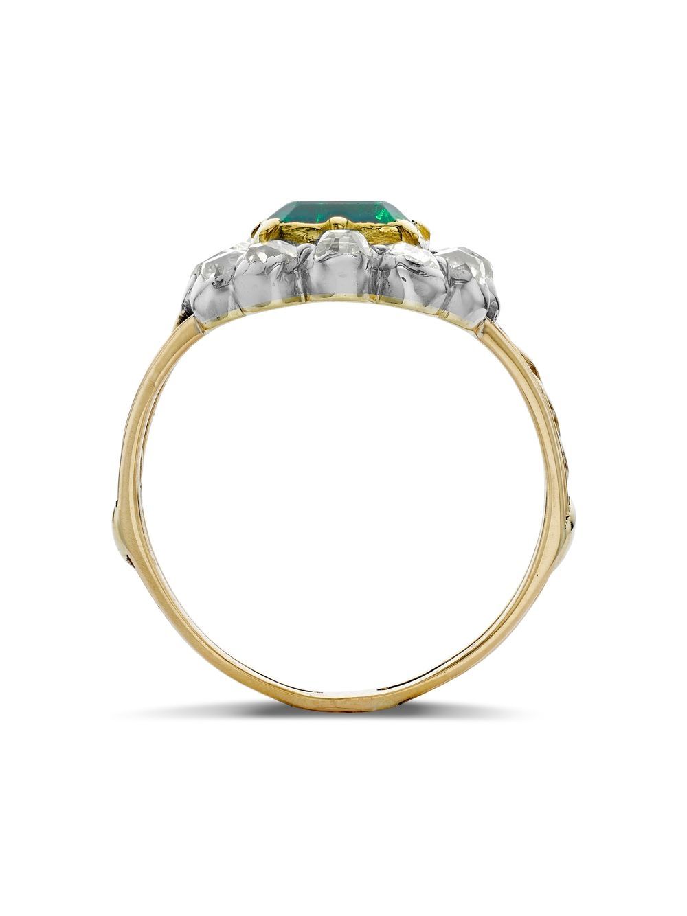 Pragnell Vintage Victorian 18K黄金钻石祖母绿宝石戒指（典藏款） - 金色