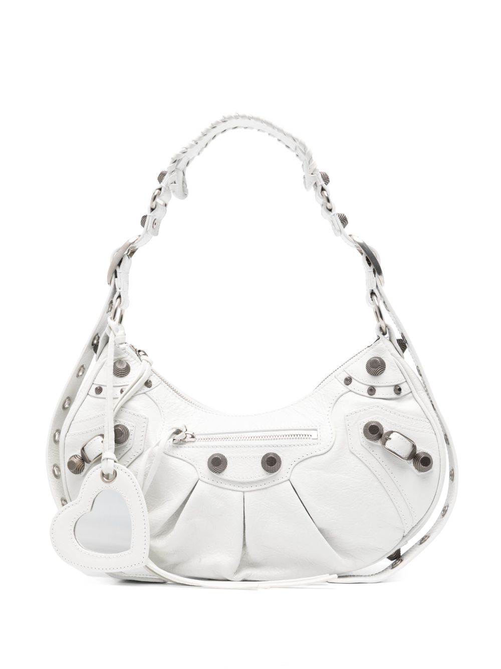 Balenciaga Le Cagole S 皮质单肩包 - 白色