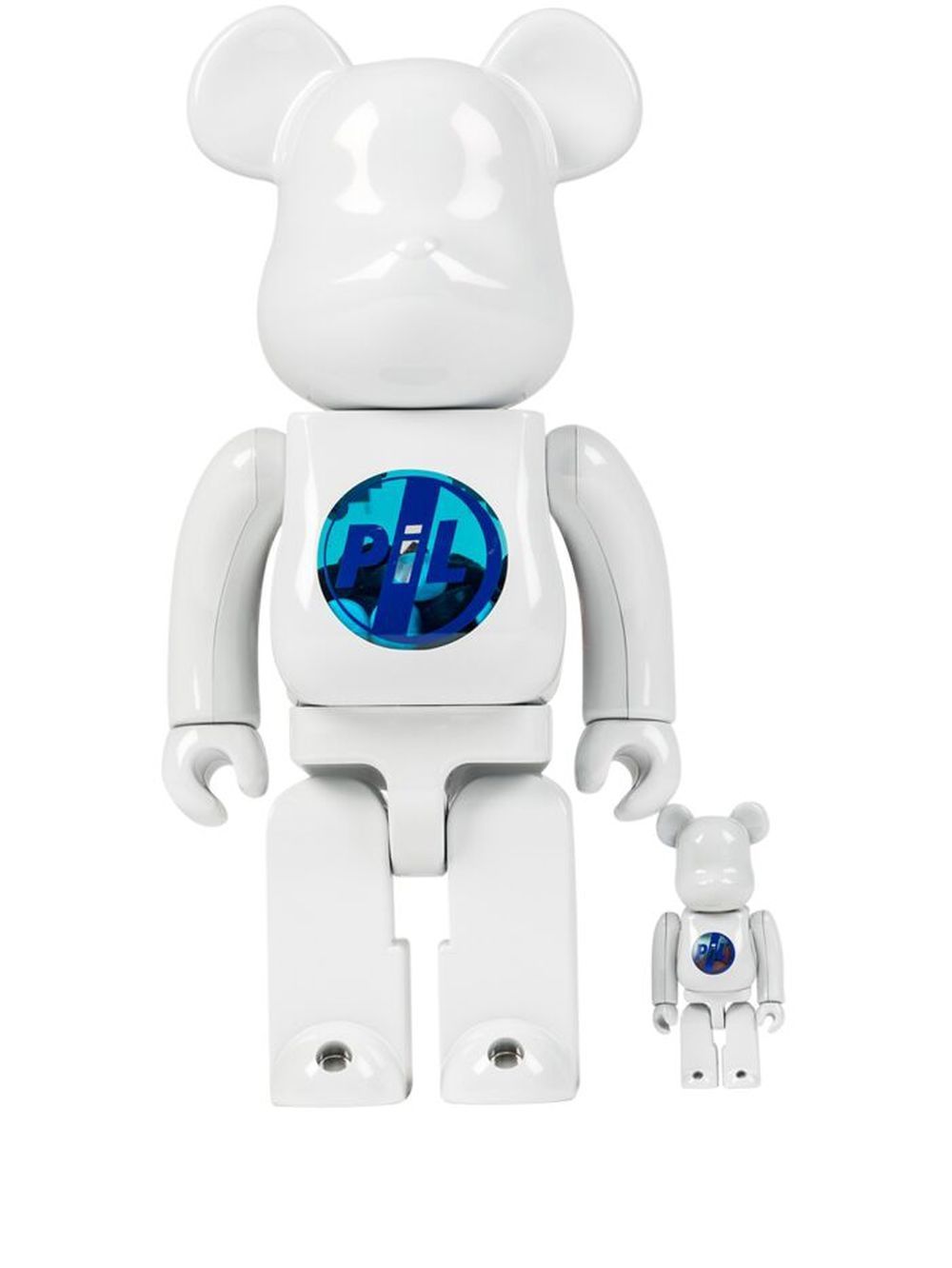 MEDICOM TOY x Public Image Limited Chrome BE@RBRICK 100% & 400% 模型玩具套装 - 白色