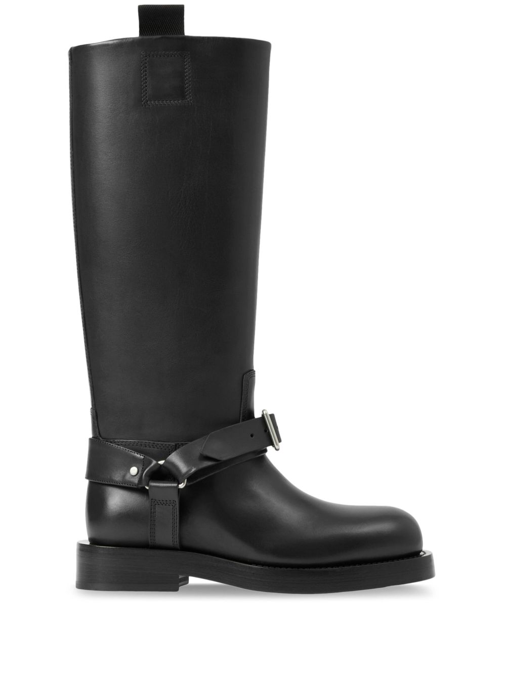 Burberry Saddle 皮质及膝靴 - 黑色