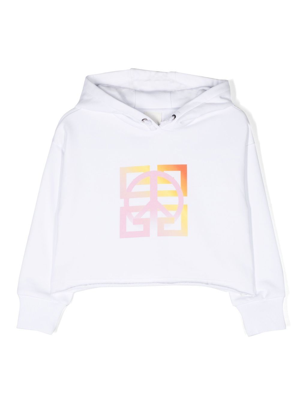 Givenchy Kids 4G Peace and Love 印花连帽衫 - 白色