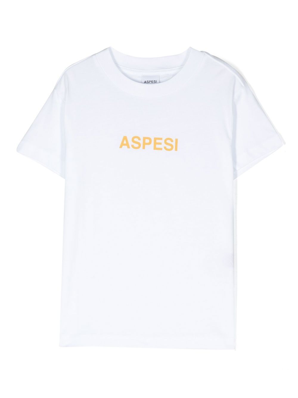 Aspesi Kids logo印花棉T恤 - 白色