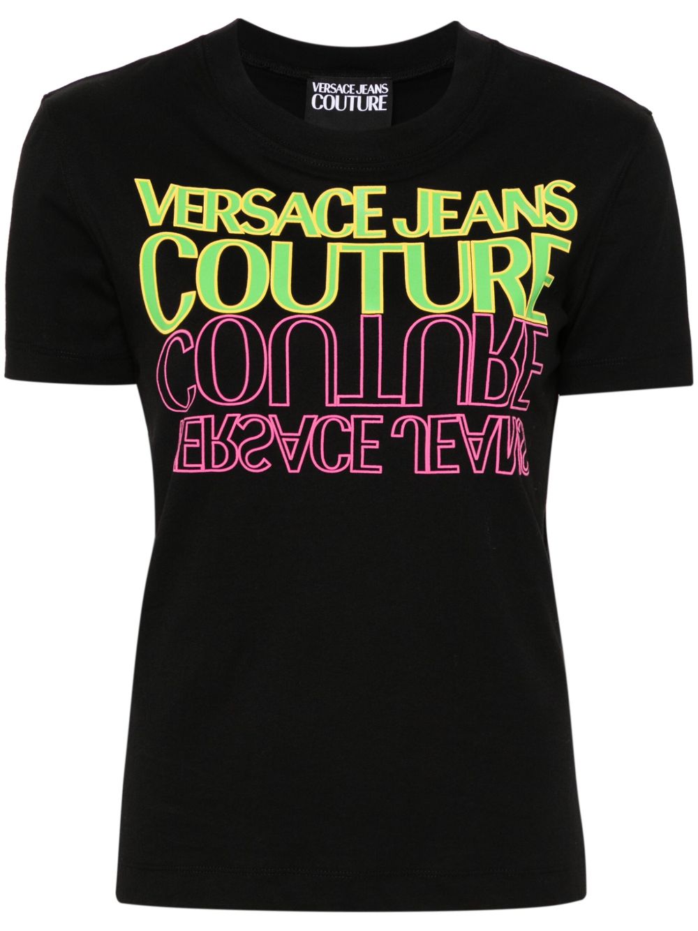 Versace Jeans Couture logo印花棉T恤 - 黑色