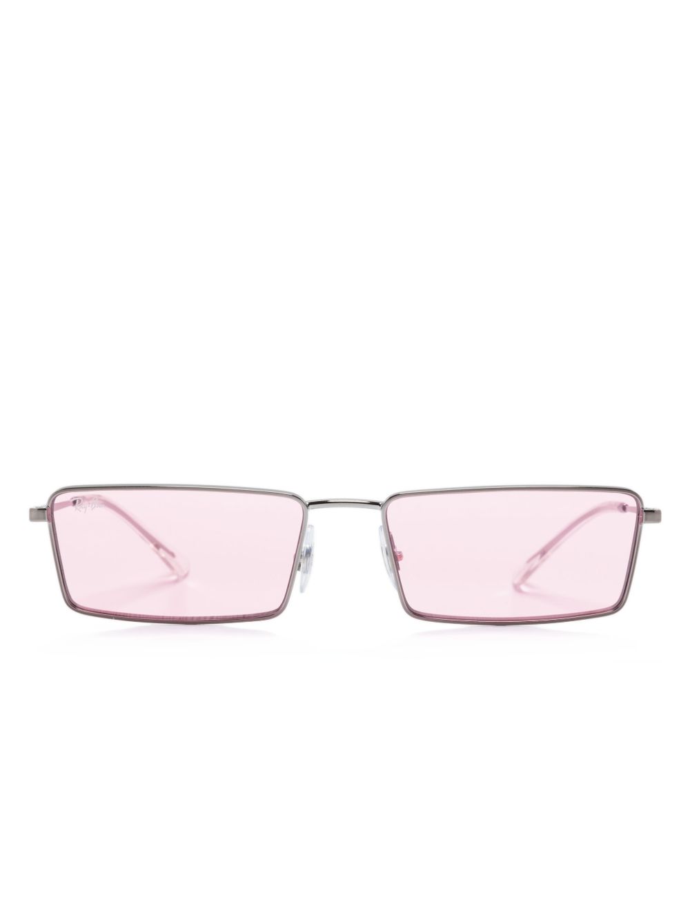 Ray-Ban Emy 长方形镜框太阳眼镜 - 银色