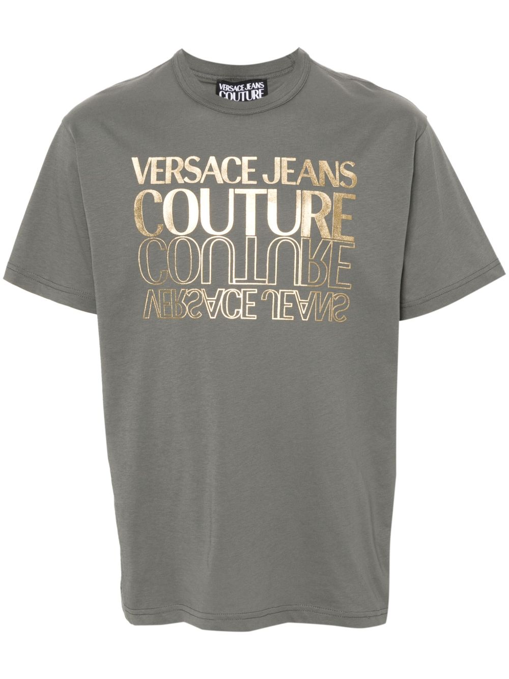 Versace Jeans Couture logo印花棉T恤 - 灰色