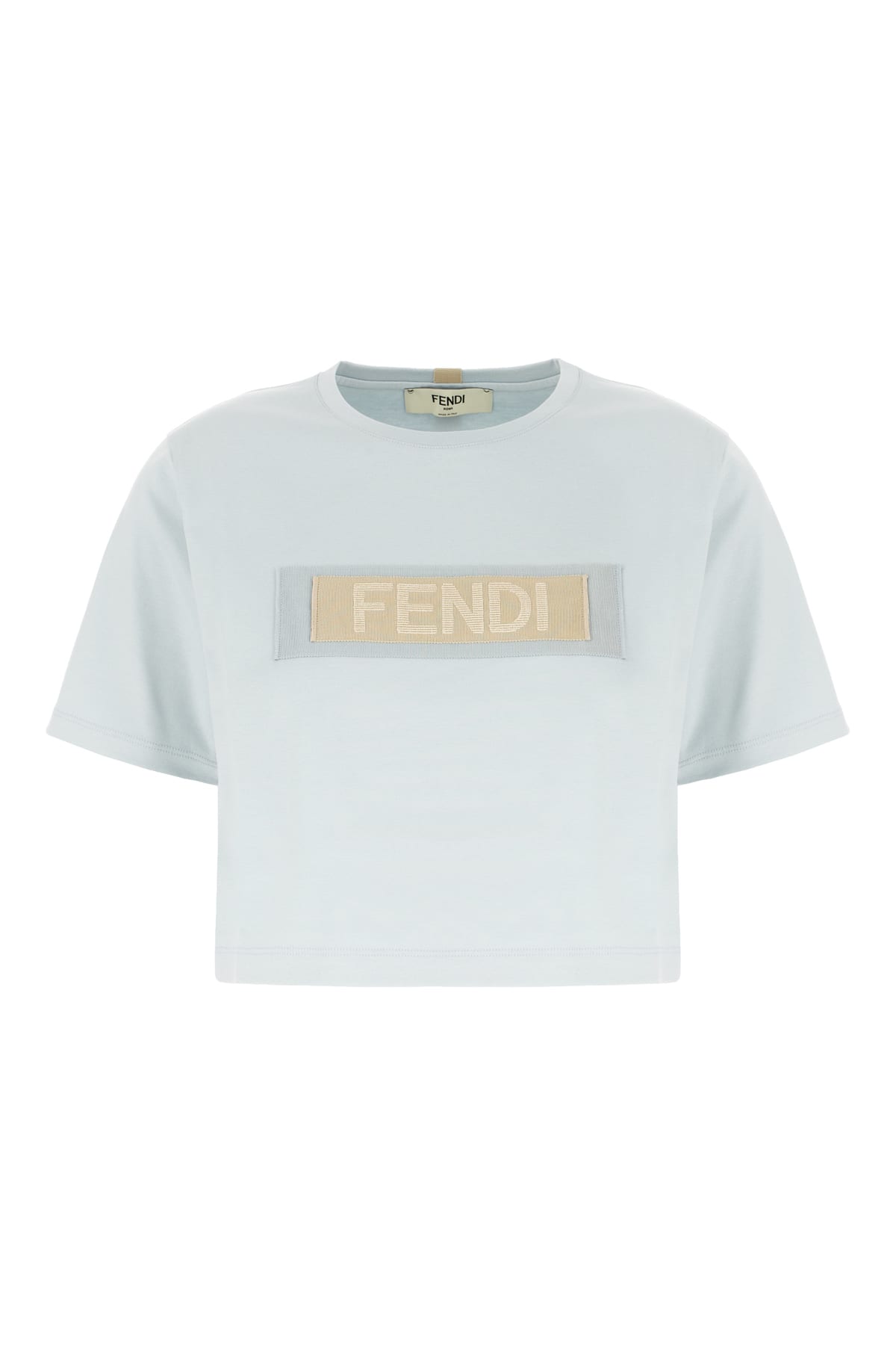 Fendi Pastel Light Blue Cotton T-shirt