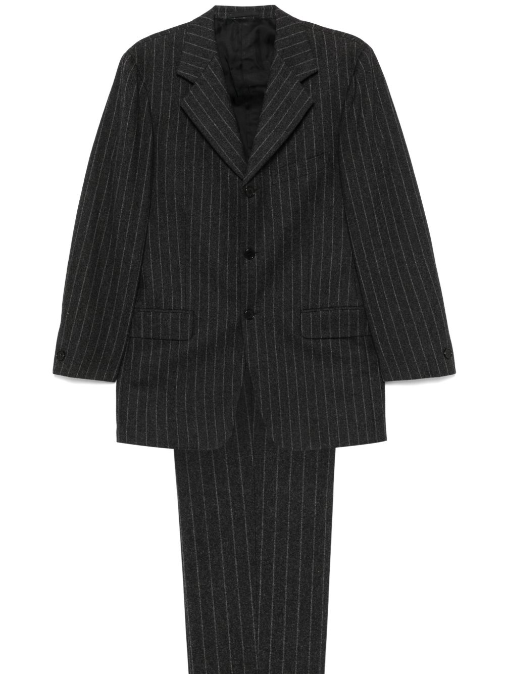 Romeo Gigli Pre-Owned 细条纹西装套装（1990年代典藏款） - 灰色