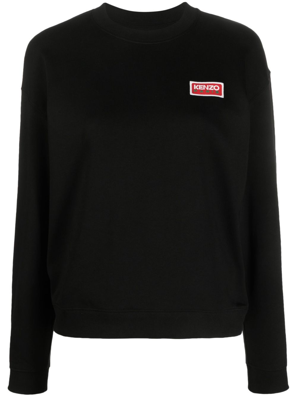 Kenzo logo刺绣棉卫衣 - 黑色